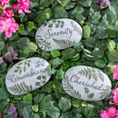 Memorial Garden & Memorial Stone, Cement Fern Sentiment Tiding Stone, Asst of 3