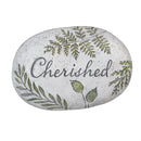 Memorial Garden & Memorial Stone, Cement Fern Sentiment Tiding Stone, Asst of 3