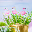 Tropical Oasis Metal Flamingo Plant Pick, 3 Styles, 16 Of Each, 48PCS in Bucket Display
