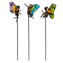 Cottage Garden Glass and Metal Fairy Plant Pick, 3 Styles, 16 Of Each, 48PCS in the Bucket Display