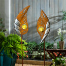 VivaStyle Garden Stake, Leaf Solar Garden Stake, 42"H, Asst of 2