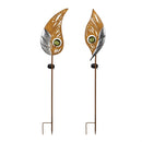 VivaStyle Garden Stake, Leaf Solar Garden Stake, 42"H, Asst of 2