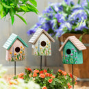 Cottage Garden Resin Bird House Garden Stake 17"H, 3 Assorted