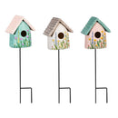 Cottage Garden Resin Bird House Garden Stake 17"H, 3 Assorted