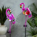 Tropical Oasis Metal Solar Flamingo Stake 36"H, 2 Assorted, 12PCS CDU
