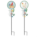 Hillside Pasture Metal and Glass Rain Gauge Garden Stakes 36"H, 2 Assorted, 12PCS CDU