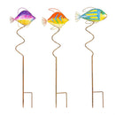 Seaside Retreat Garden Stake, Tropical Fish Metal Garden Stake 32"H, 3 Assorted