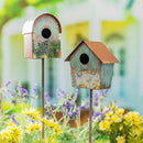 Hillside Pasture Garden Stake, Deco Birdhouse Garden Stake 34"H, 2 Assorted
