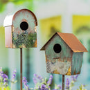 Hillside Pasture Garden Stake, Deco Birdhouse Garden Stake 34"H, 2 Assorted