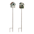 Hillside Pasture Garden Stake, Deco Birdhouse Garden Stake 34"H, 2 Assorted