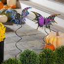 Haunted House Garden Stake, Metal Halloween Butterfly and Bat Stake, 44"H, 2 Asst, 6 of Each