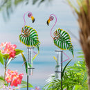 Palm Beach Metal Flamingo Rain Gauge Stake 36"H, 2 Assorted, 12PCS CDU