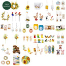 Hillside Pasture Rooster Glass Plant Pick, 3 Styles, 8 Of Each, 24PCS in the Display Bucket