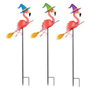 Haunted House Garden Stake,Halloween Flamingo Garden Stake 36"H, 3 Asst, 12pcs CDU