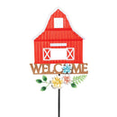 Hillside Pasture Metal Garden Stake Barn/Cow/Rooster 36"H, 3 Assorted