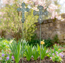Memorial Garden Stake, Metal Cross Garden Stake, 2 Asst, 12pcs in Metal Display