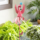 Tropical Oasis Metal Flamingo Wind Spinner 38"H
