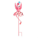 Tropical Oasis Metal Flamingo Wind Spinner 38"H