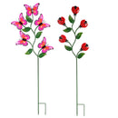 Pollinator Garden Metal Ladybug/Butterfly Garden Stake 47"H, 2 Assorted