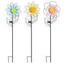 Cottage Garden Metal and Glass Flower Solar Flower Stake 48"H, 3 Assorted