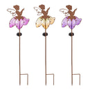 Garden of Wonder Metal and Glass Fairy Solar Stake 36"H, 3 Assorted