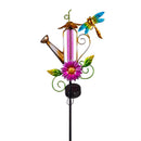 Pollinator Garden Metal Solar Chasing Light Watering Can Stake, 3 Assorted, 12PCS CDU
