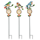 Cottage Garden Metal Garden Bird Stake With Thermometer 48"H , 3 Assorted