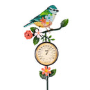 Cottage Garden Metal Garden Bird Stake With Thermometer 48"H , 3 Assorted