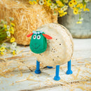 Metal Portly Sheep Garden Statue, 7.5"H