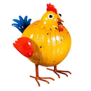 Metal Portly Chicken Garden Statue, 9"H