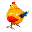 Metal Portly Chicken Garden Statue, 9"H