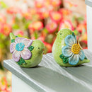 What She Shed Garden Statue, Ceramic Floral Birds Statue, 2 Asst., 5"H