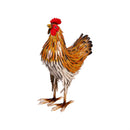 Hillside Pasture Garden Statue, Metal Hen Statue, Brown Feathers, 14"H