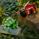 Pollinator Garden Statue, LED Frog & Ladybug Statue, 2 Asst., 5.5"H