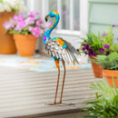 Metal Gradient Flamingo Garden Statue, 21.5"H