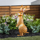 Hop Into Spring Garden Statue, Realistic Bunny Metal Garden Statue, 25"H
