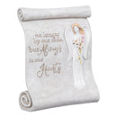 Memorial Angel Scroll Resin Statuary, 8"H