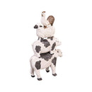 Petal & Plow Garden Statue, Resin Stacked Farm Animals Statue, 13.5"H