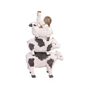 Petal & Plow Garden Statue, Resin Stacked Farm Animals Statue, 13.5"H