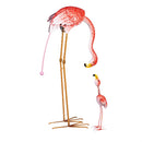 Tropical Oasis Garden Statue, Metal Flamingo Mom Balancer with Wobble Baby Statue Set, 31.5"H