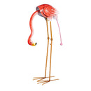 Tropical Oasis Garden Statue, Metal Flamingo Mom Balancer with Wobble Baby Statue Set, 31.5"H