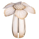 Hillside Pasture Garden Statue, Metal Cream Flower Statue, 17"H