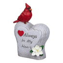 Memorial Always in My Heart Cardinal Resin Statuary, 9"H