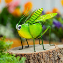 Metal Verdant Grasshopper Garden Statue, 7"H