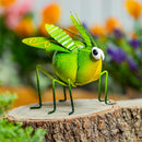 Metal Verdant Grasshopper Garden Statue, 7"H