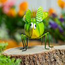 Metal Verdant Grasshopper Garden Statue, 7"H