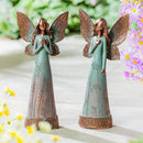 Resin Praying and Heart Angel Garden Statues, 2 Asst., 12.5"H