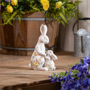 Hop Into Spring Garden Statue, Resin Bunny Family Statue, 12"H