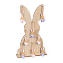 Hop Into Spring Hanging Decor Metal Bunny Bell, 2.75"H, Asst of 2, On Wood Bunny Display