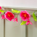 Cottage Garden Hanging Decor Paper Garland Pink Flower, 65"L